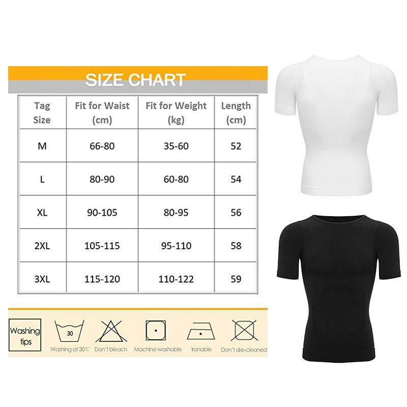 Men Slimming Body Shaper T-shirt Abs Abdomen Compression Tee Workout Tank Tops gallery