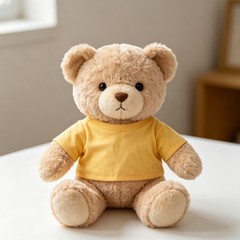 4Pcs Plush Bear Blank T-Shirts Soft Cotton for Birthday Graduation Gift