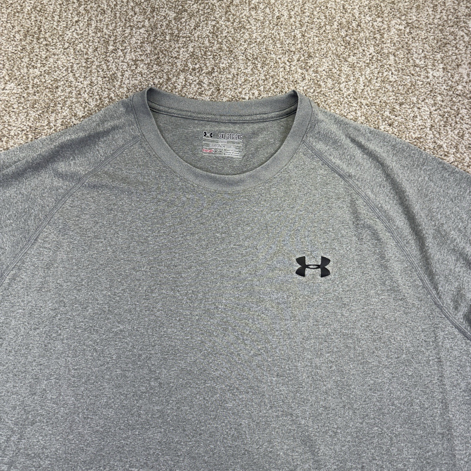 Under Armour Heatgear Training T Shirt Mens 2XL Gray Short Sleeve Raglan 1228539 gallery