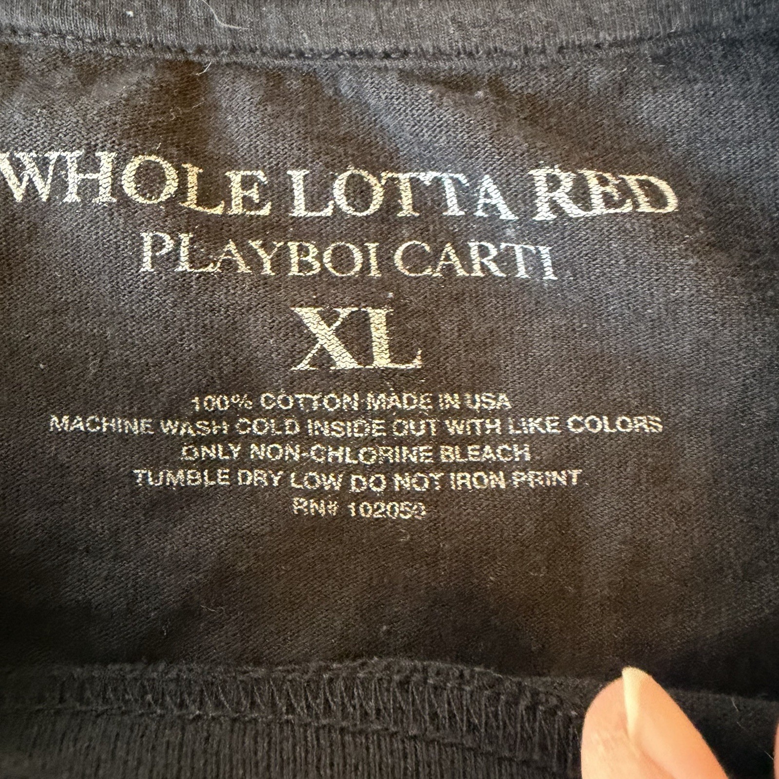 Playboi Carti Red Sicksid Long Sleeve Black Logo Shirt XL gallery