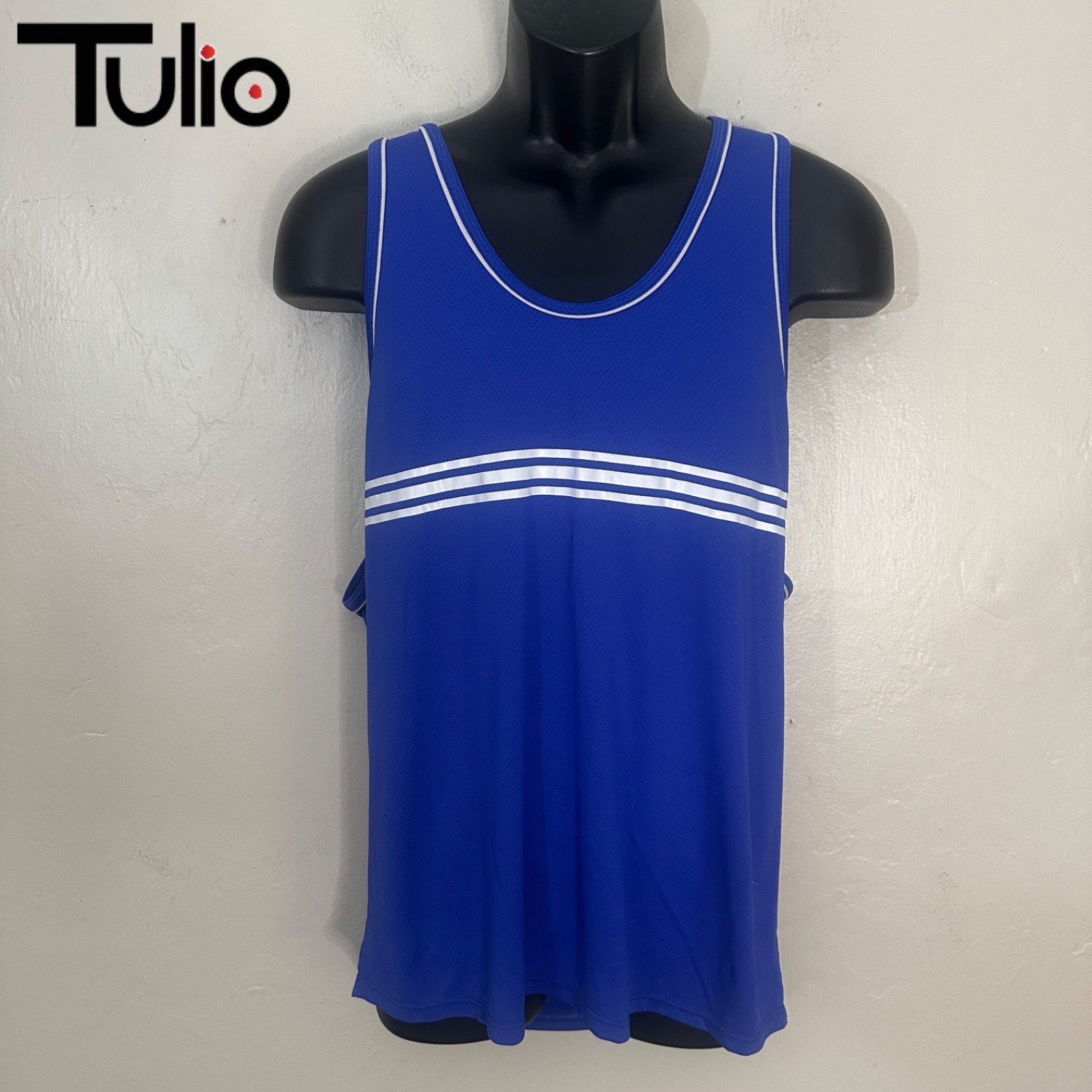 Tulio Tank Top Large Gently worn 100% polyamide pinpoint mesh 21″ armpits