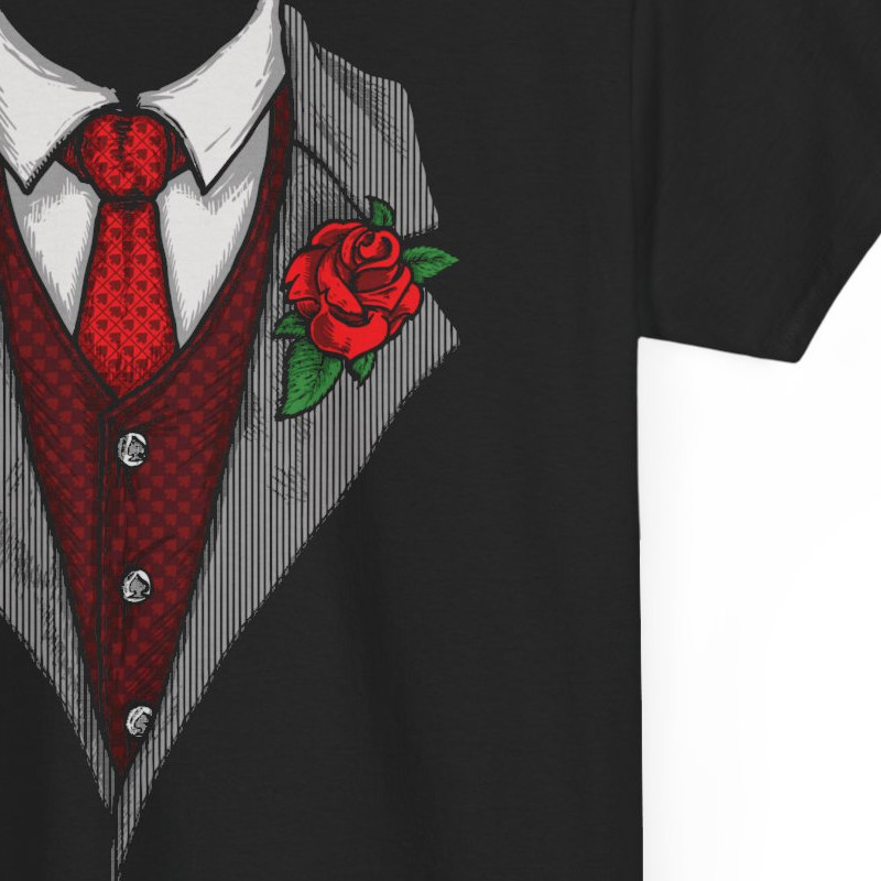 Gentleman Tuxedo Funny T-Shirt Rose Flower Novelty Formal Graphic Tee Gift gallery