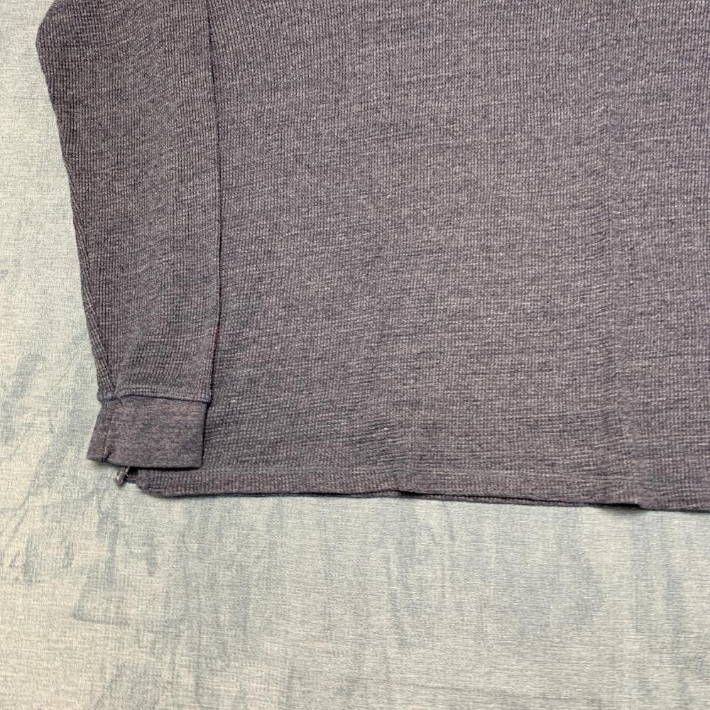 Lee Thermal Shirt Mens Large Charcoal Gray Waffle Knit Regular Fit Side Slit gallery
