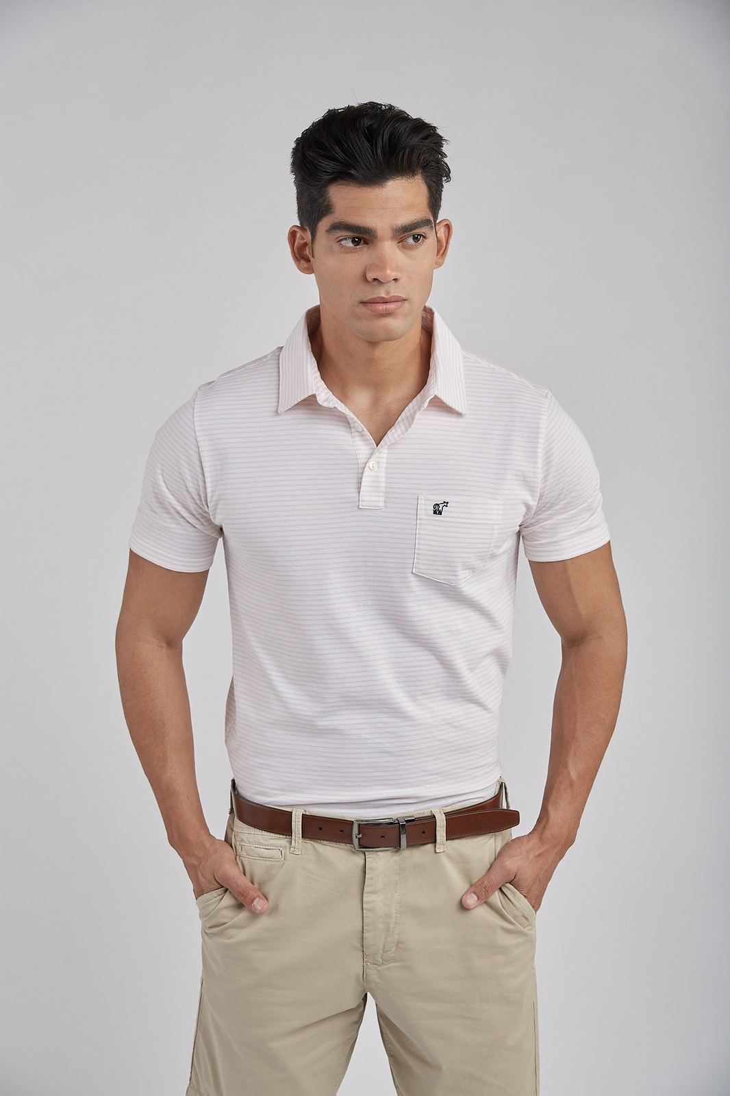 Polo Stripes for Men in beautiful Pima Cotton. Soft and comfortable with Logo gallery