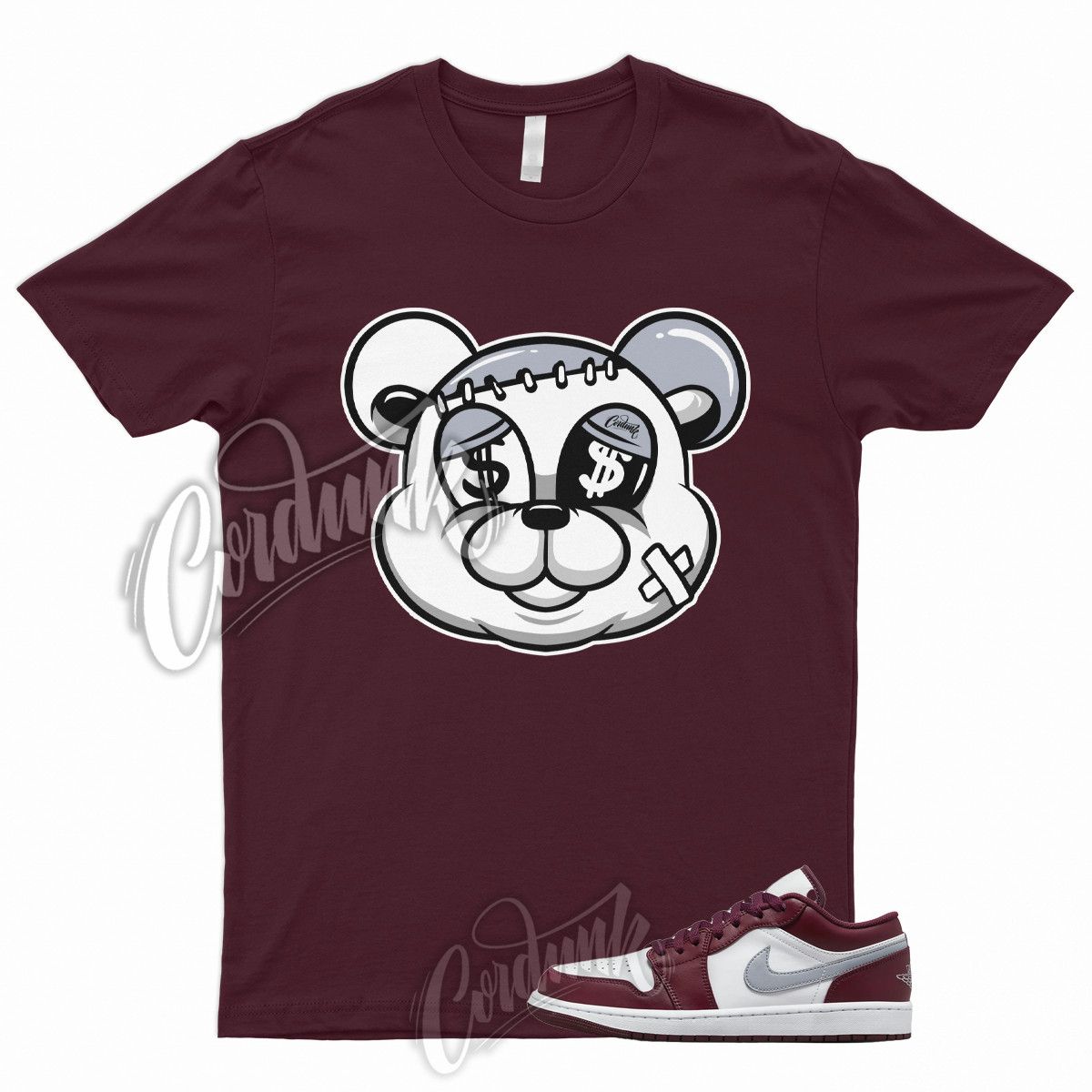 STITCH T Shirt to Match 1 Low Bordeaux Maroon Cherrywood Red White Cement Grey 6 gallery