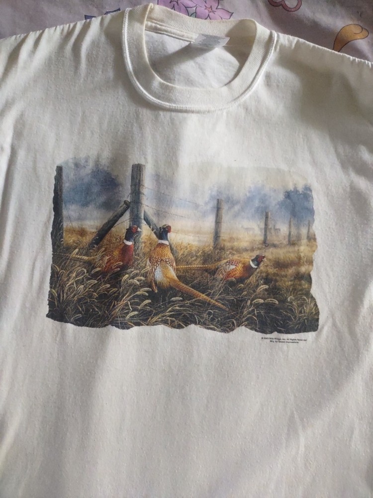 VTG Wild Wings JERZEES Heavyweight Blend T Shirt Pheasants Medium