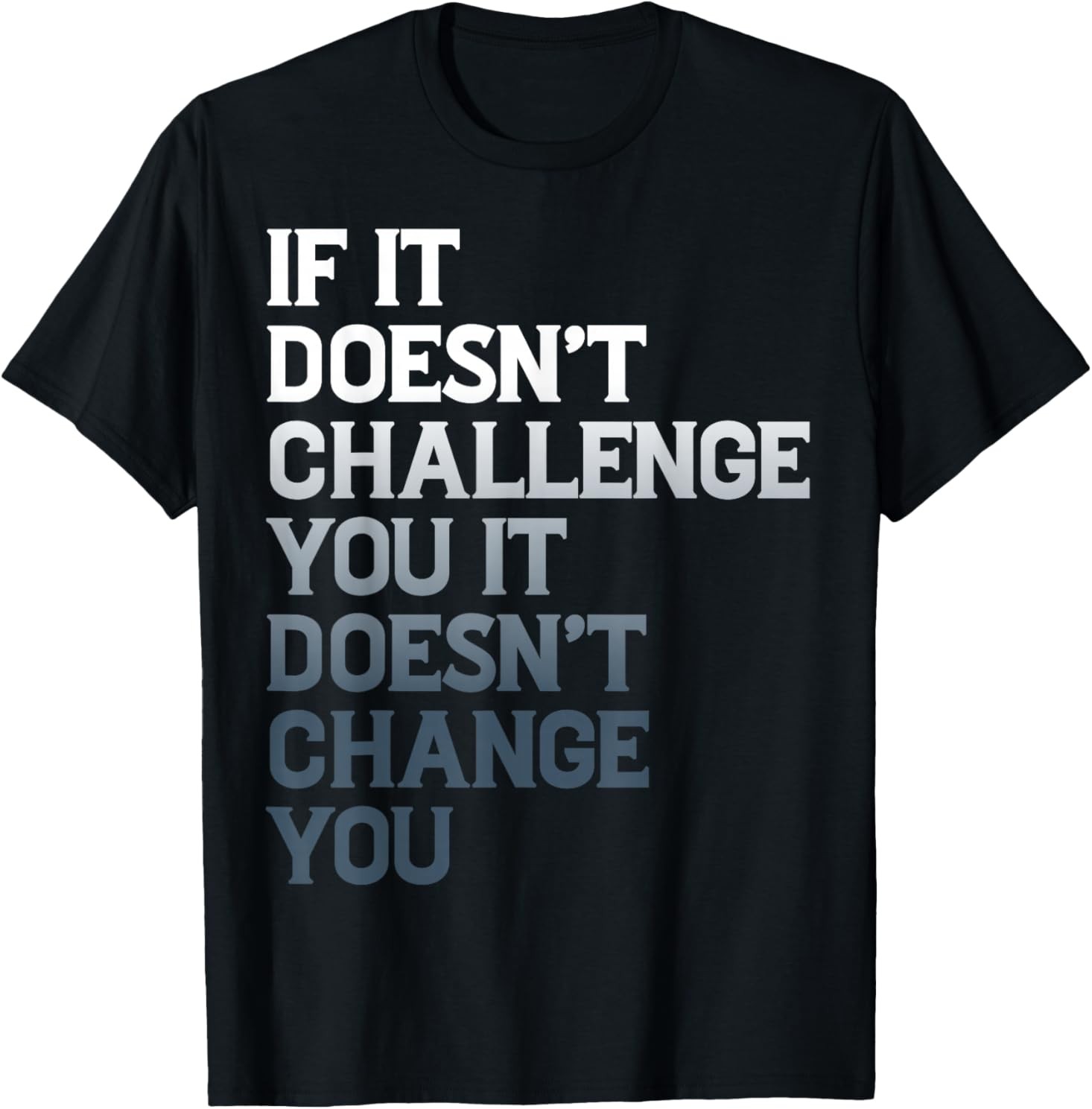 Motivation Saying If It Doesnt Challenge You Inspirational T-Shirt gallery