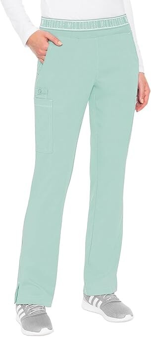 NWT Med Couture Women's Yoga Pull-On Pant, 7 Pockets, Large Petite, Sea Mist gallery
