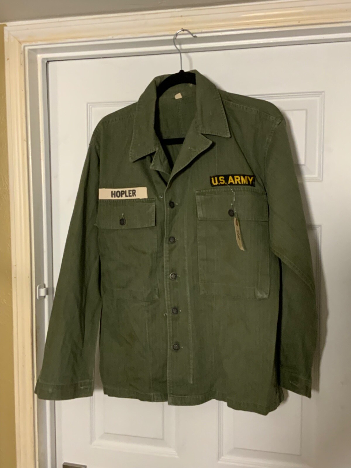 WWII HBT Herringbone Twill Shirt/Jacket 13 Star Buttons – Size 38R  #7H