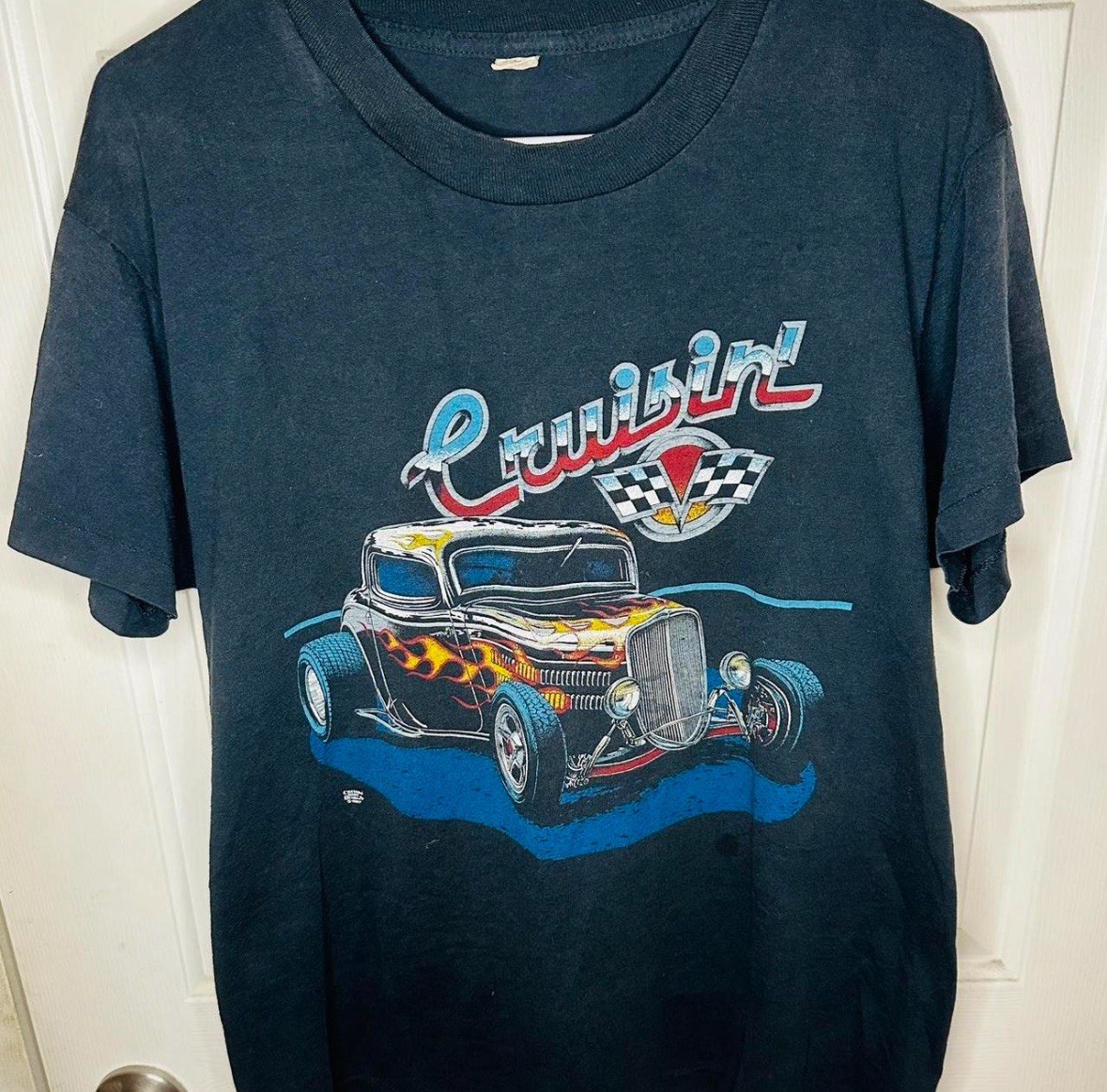 VTG Cruisin’ Hot Rod 1987 Single Stitch 80s Graphic Tee Size XL
