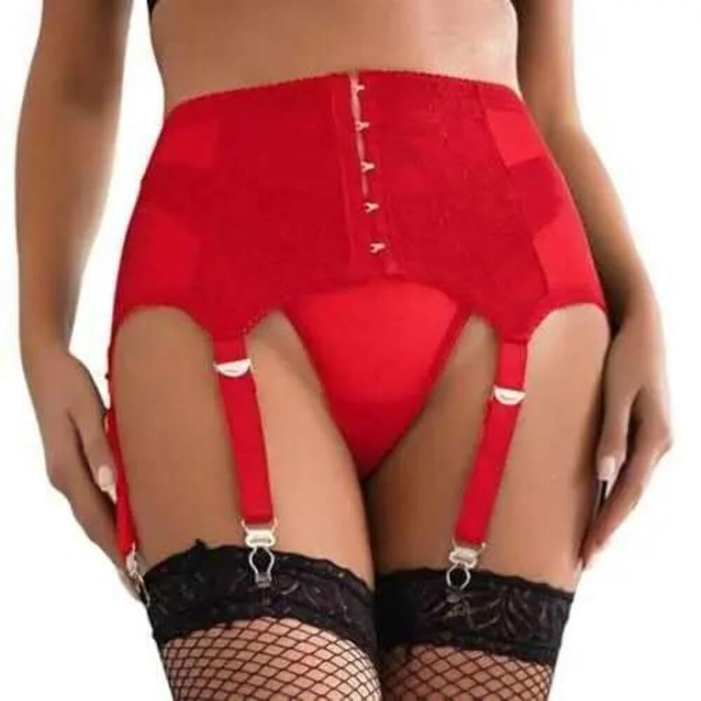 Lingerie for Women - 2-Piece Garter Belt Set with Lace & Adjustable Straps - ... gallery
