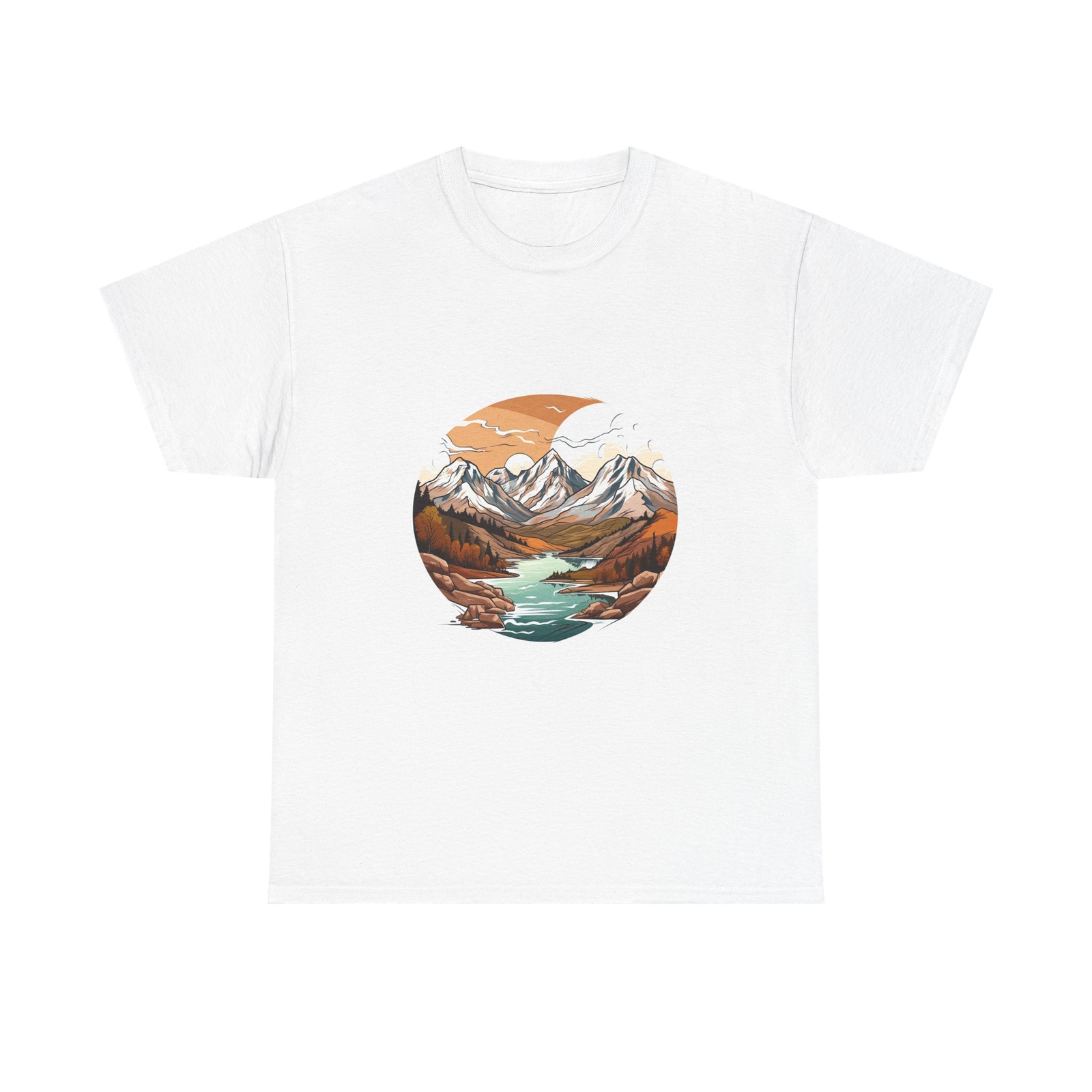 Montana Mountains Water River LAkes Streams art Across America Art t Shirt, gallery