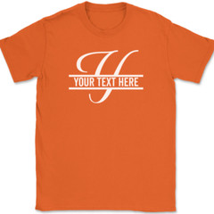 Letter Y Monogram Your Text Here Custom T-Shirt Personalized Family Gift Tee