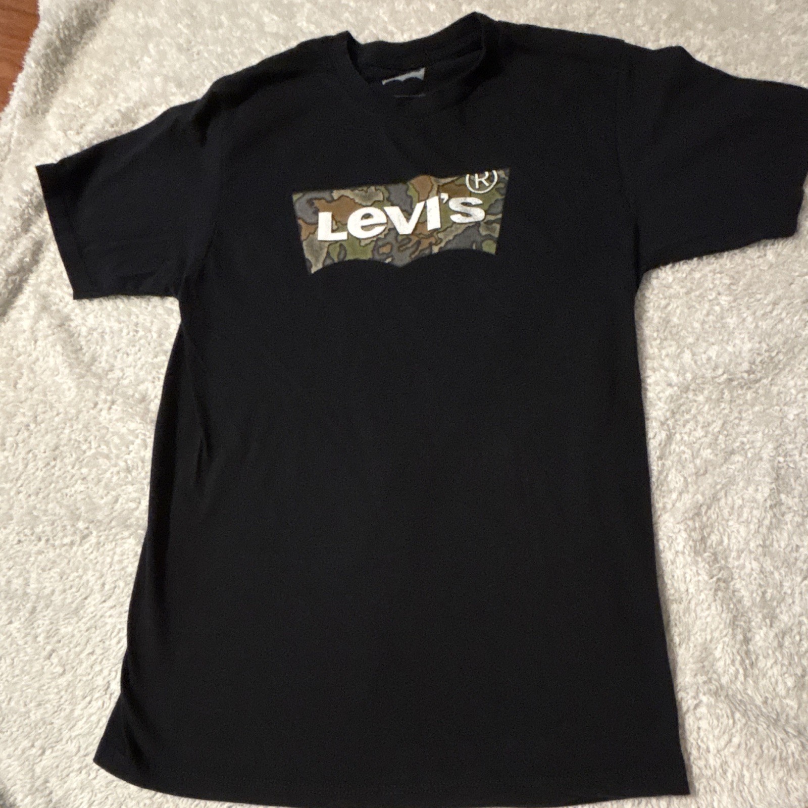 Levi’s Men’s M Black Graphic Logo Print Crew Neck Short Sleeve T-Shirt
