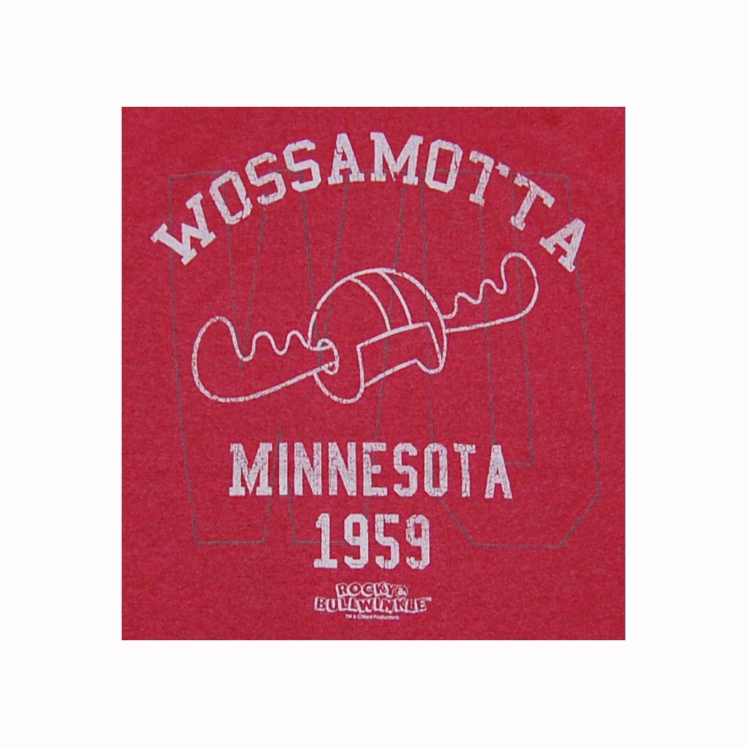Rocky and Bullwinkle Wossamotta U Athletics T-Shirt gallery
