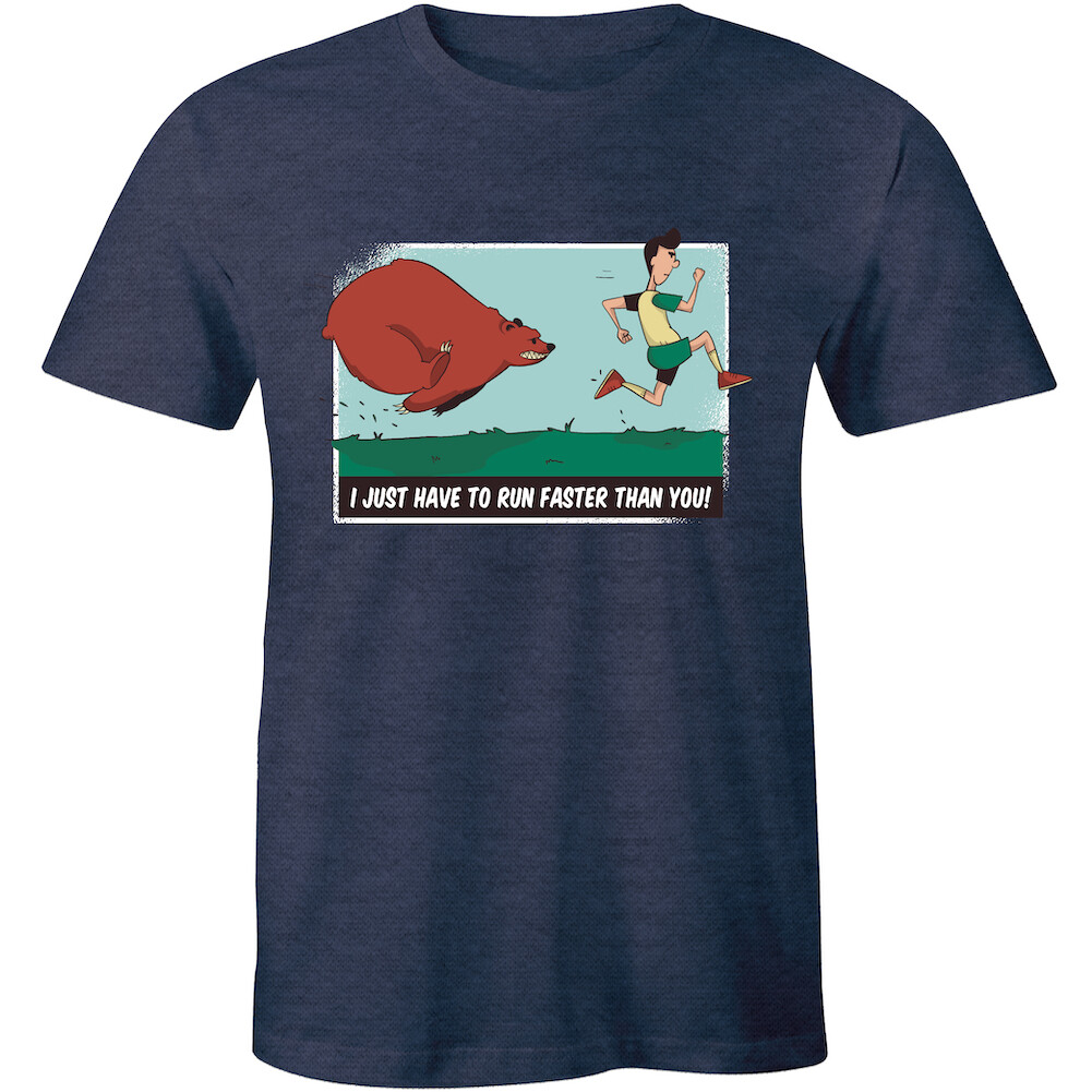 I Just Have To Run Faster Than You Tshirt Bear Attack Men Short Sleeve Funny Tee