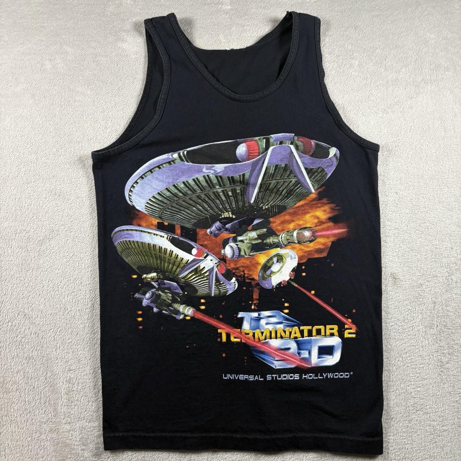 Vintage Terminator 2 T2-3D Universal Studios Men’s S Black Promo Tank Shirt #800