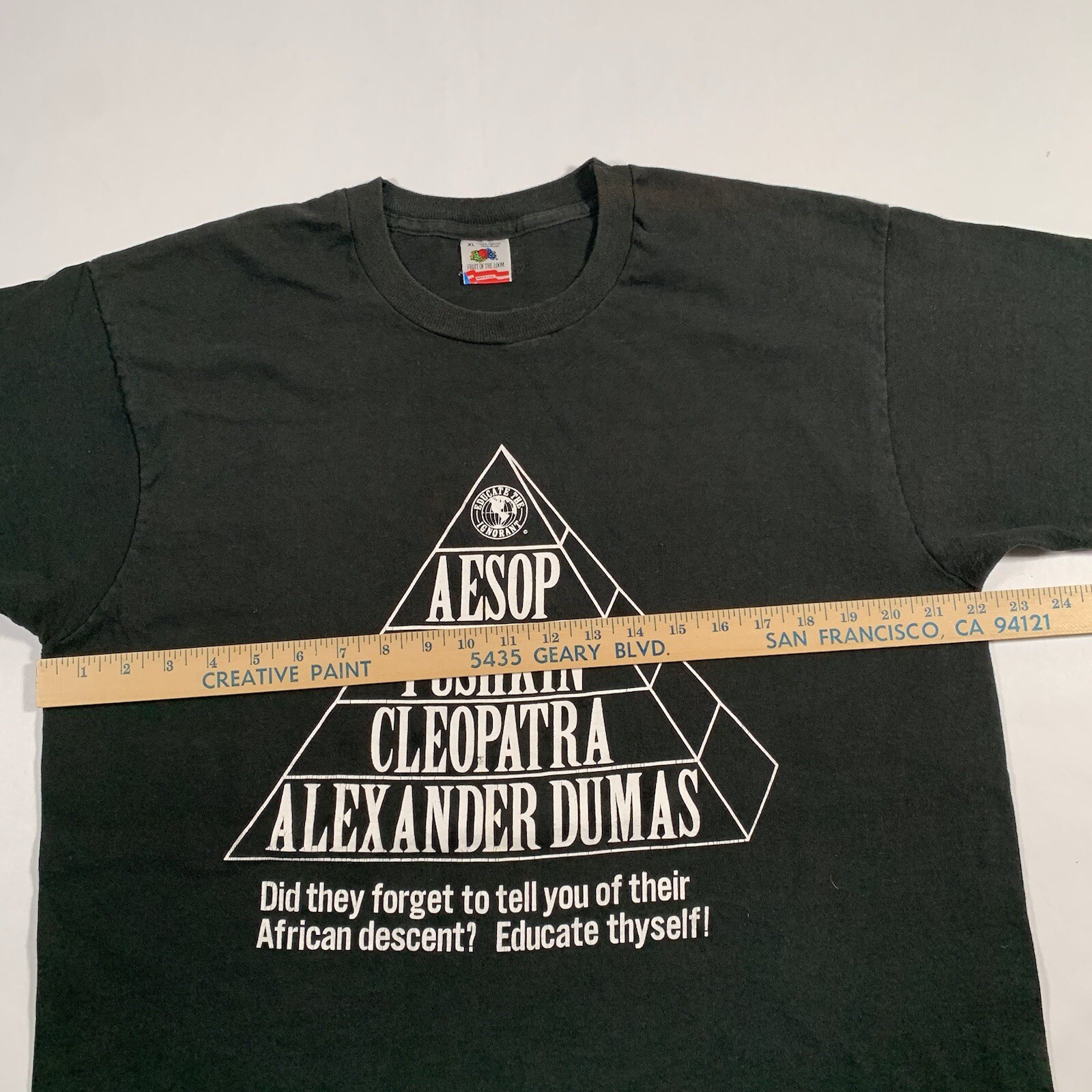 VTG 90s Educate The Ignorant African Descent T-Shirt XL Aesop Pushkin Cleopatra gallery