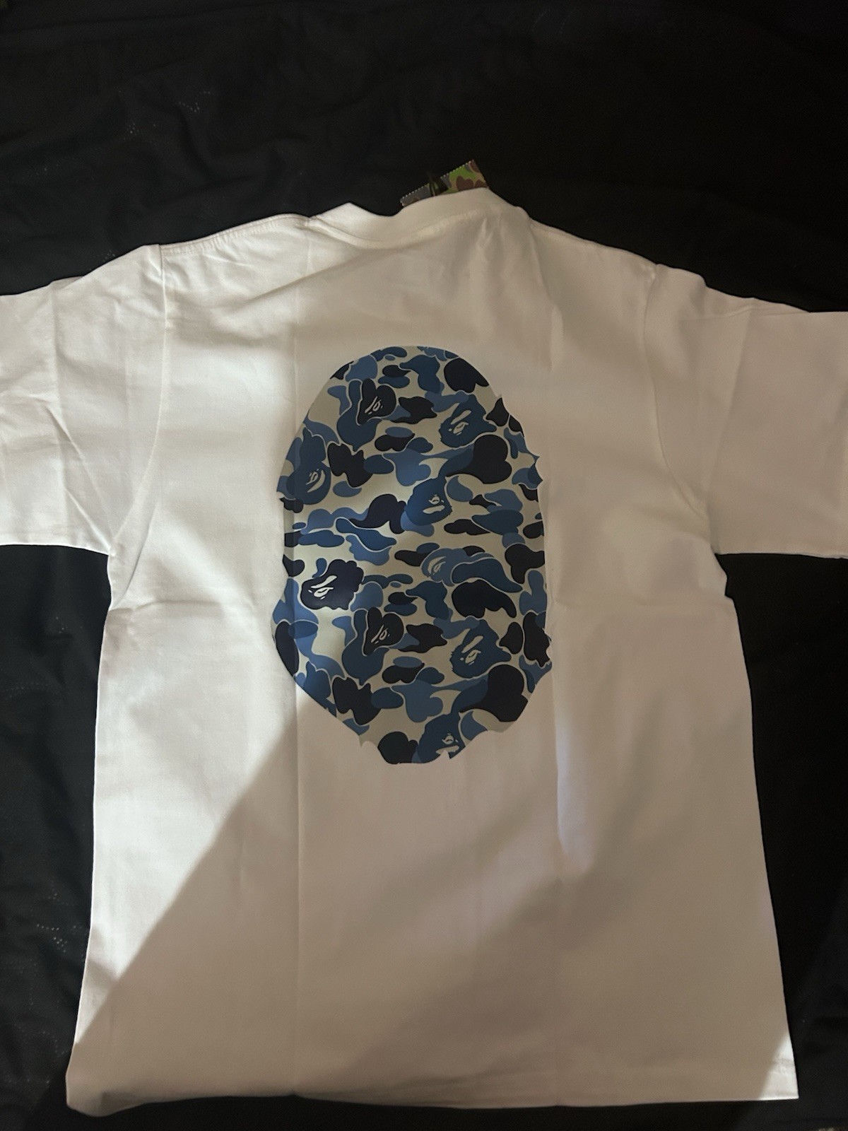 A Bathing Ape BAPE White/Blue Camo Ape Head Graphic Tee Crew Neck Men’s S gallery