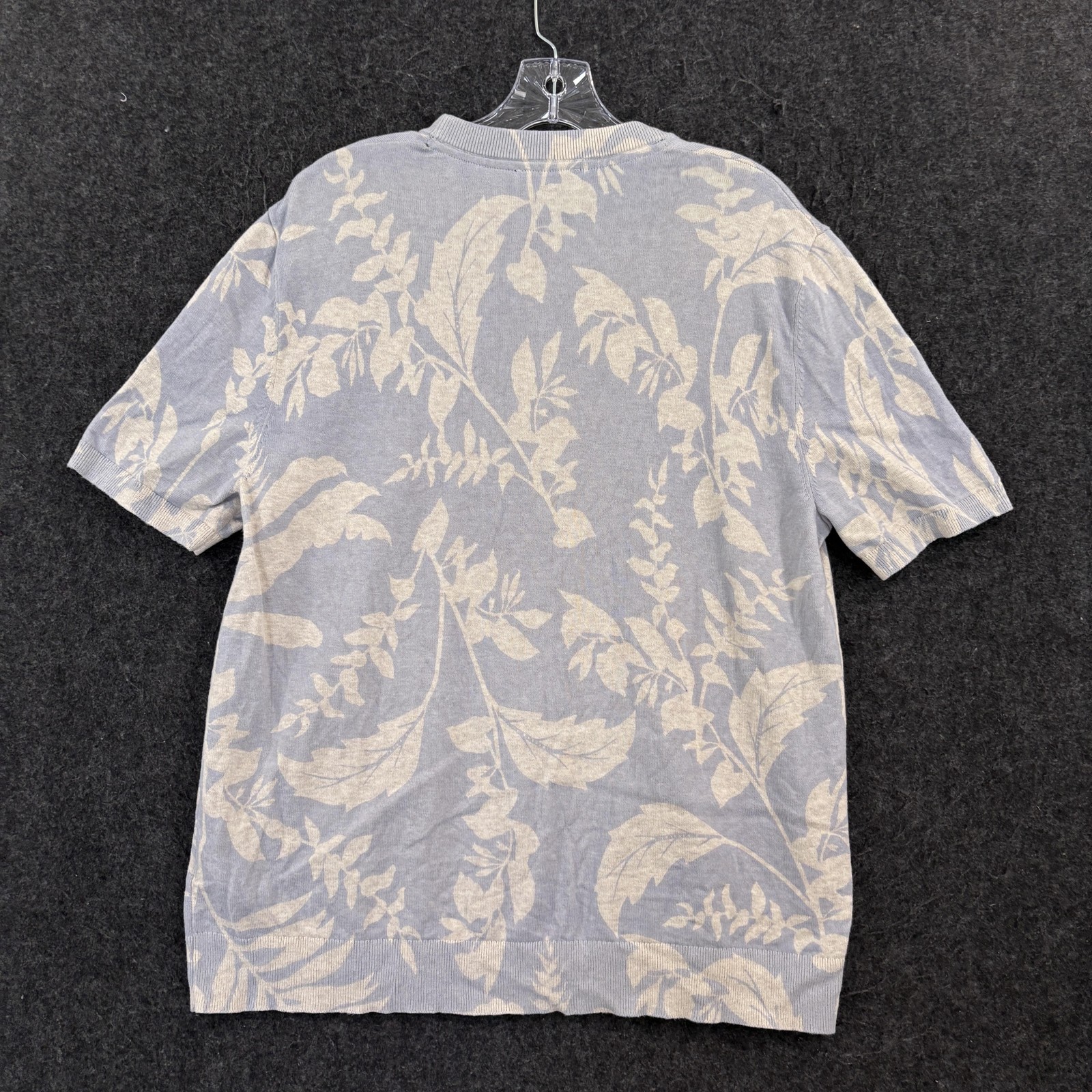 Ted Baker Shirt Men's XL Blue Floral Short Sleeve Knit Crewneck Pullover Casual gallery