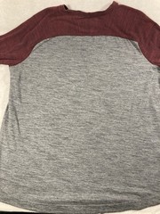 American Eagle Outfitters Men’s Gray/Maroon Colorblock Raglan Cotton Knit Tee XL