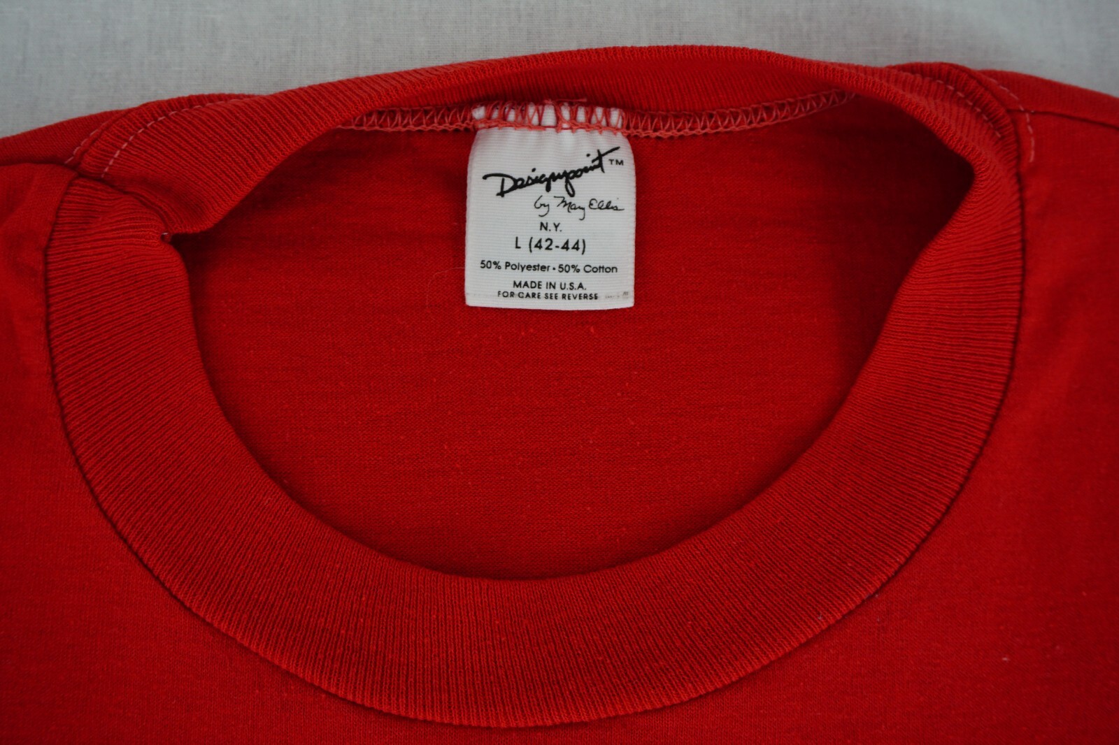 Vintage red Mr. Boston Apple Schnapps liquor shirt tagged large (42-44) gallery