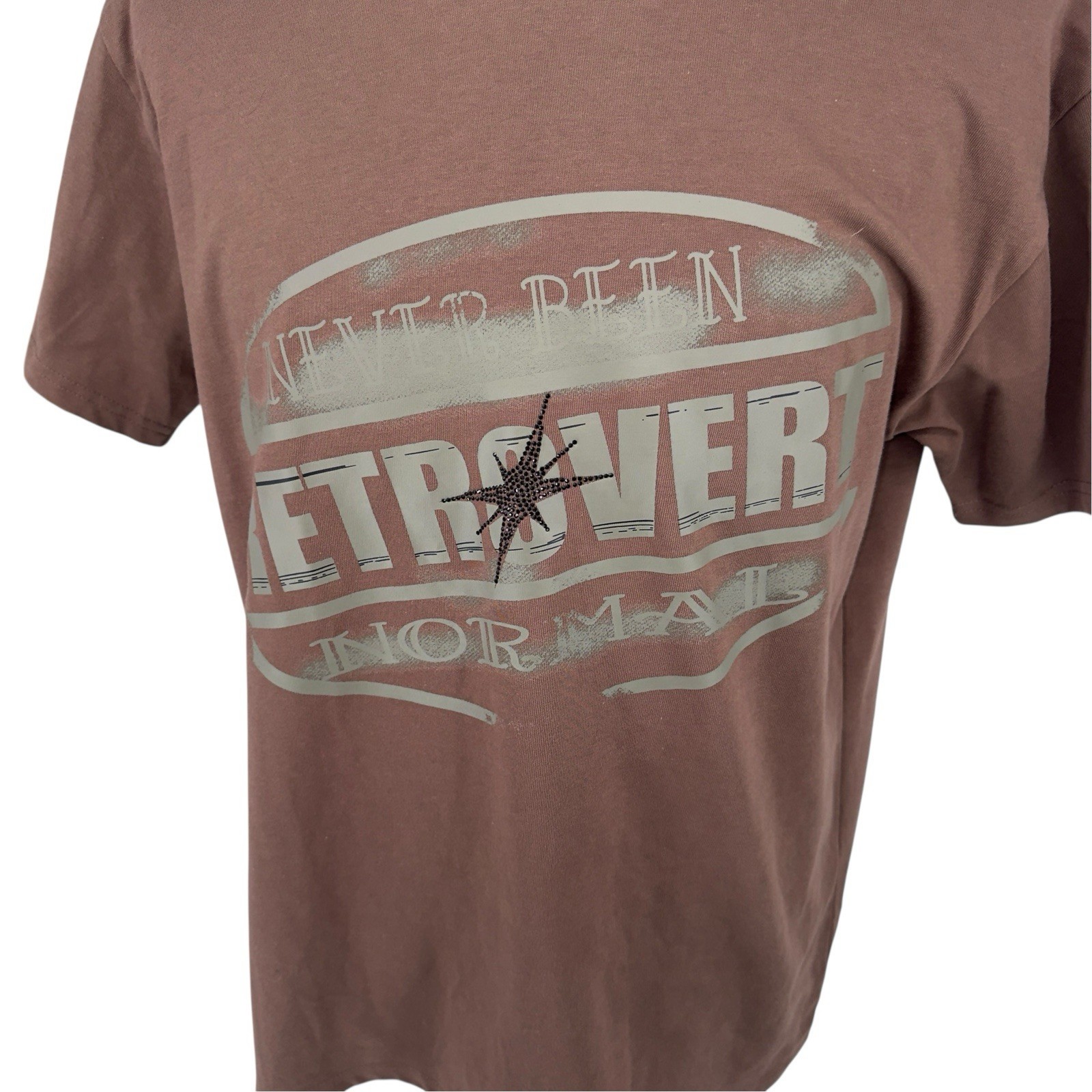 Retro Vert Graphic T-Shirt Mens L Brown Never Been Retrovert Normal Star Cotton gallery
