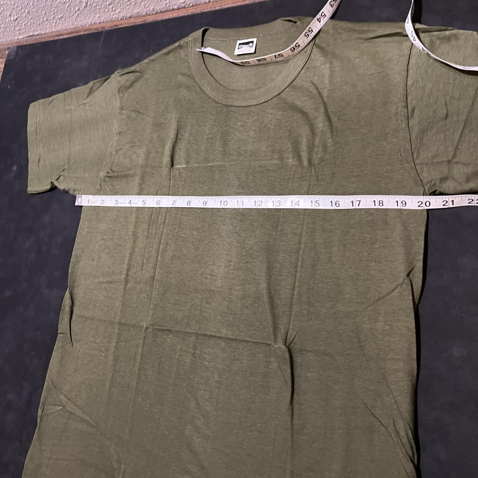 Vintage 1950s Stedman Shirt 60s Deadstock Large OG Army Green Combed Cotton USA gallery