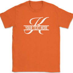 Letter K Monogram Your Text Here Custom T-Shirt Personalize Family Tee