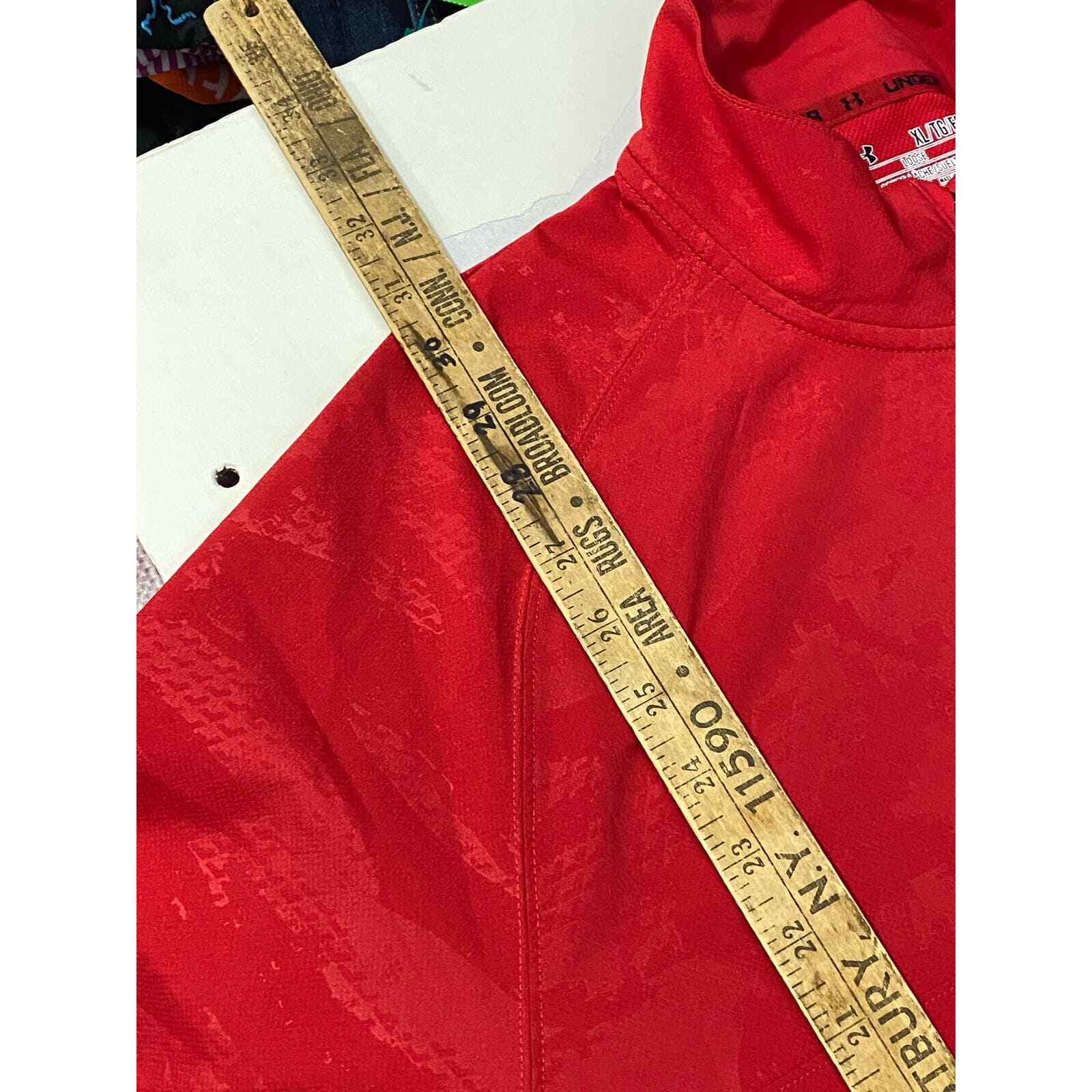 Under Armour XL Mens Loose Fit Red 1/4 Zip Utility Short Sleeve Pullover Jacket gallery