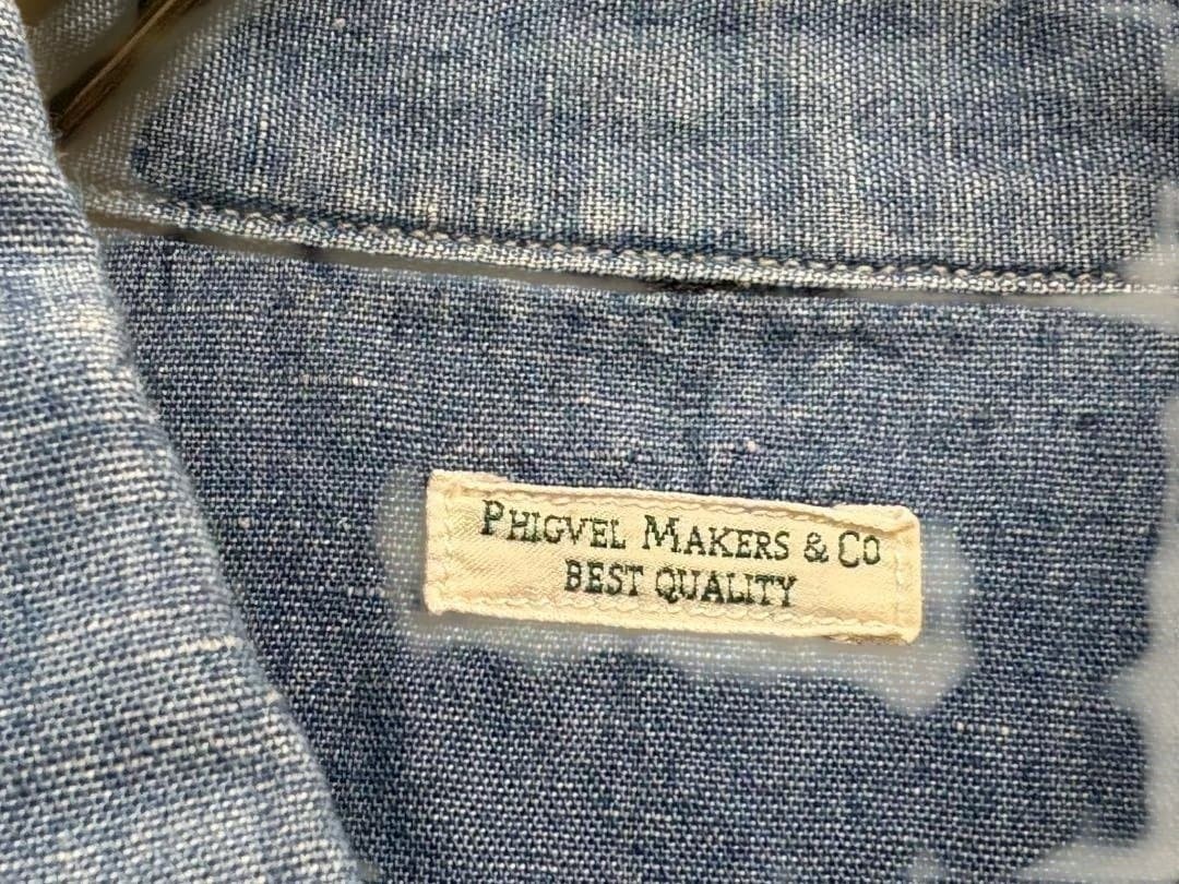 PHIGVEL Cowboy Shirt Chambray A26346 Fade Indigo Size S gallery