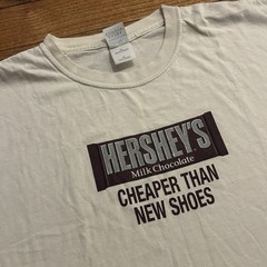 Vintage Hersheys Milk Chocolate Cheaper Than New Shoes Candy Tee Shirt XL