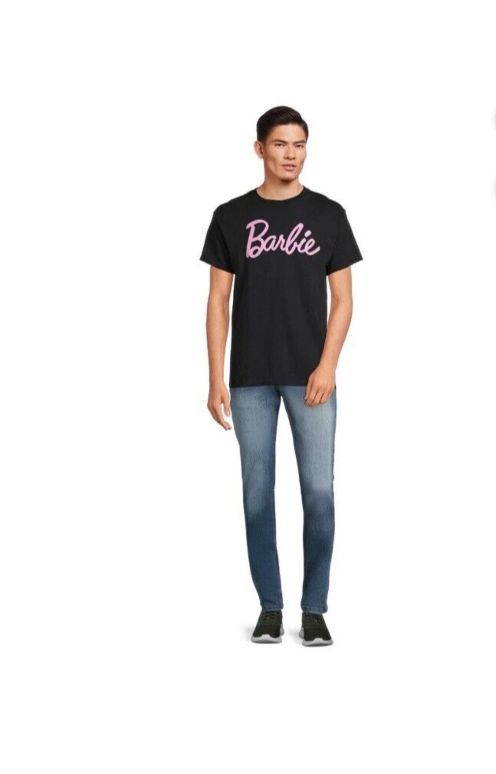 Barbie Mens Short Sleeve Black Crewneck Logo Graphic T- shirt Size S 34-36 Small gallery