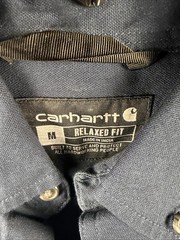 New- Carhartt Men’s Rugged Flex Long Sleeve Work Shirt Navy Sz med