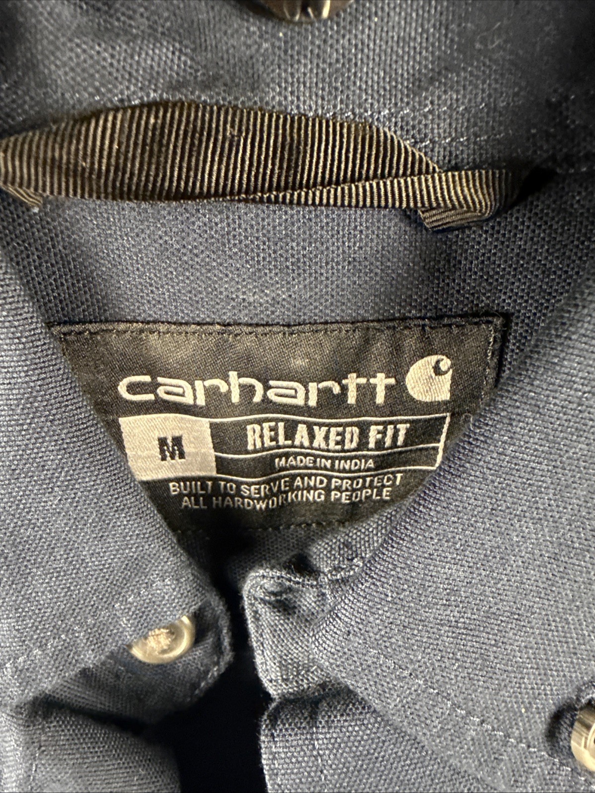 New- Carhartt Men's Rugged Flex Long Sleeve Work Shirt Navy Sz med gallery