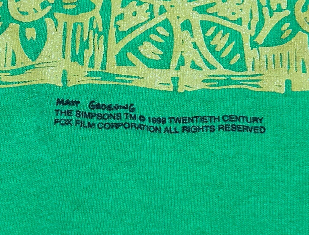 Vtg 90s 1999 The Simpsons Homer Marge Surfing Hawaii Cartoon T-Shirt Size XL gallery