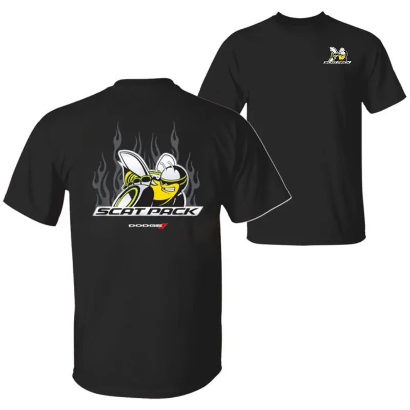 Scat Pack Flames Shirt, 2 Sided Muscle Car Tee, Racing Graphic Tee
