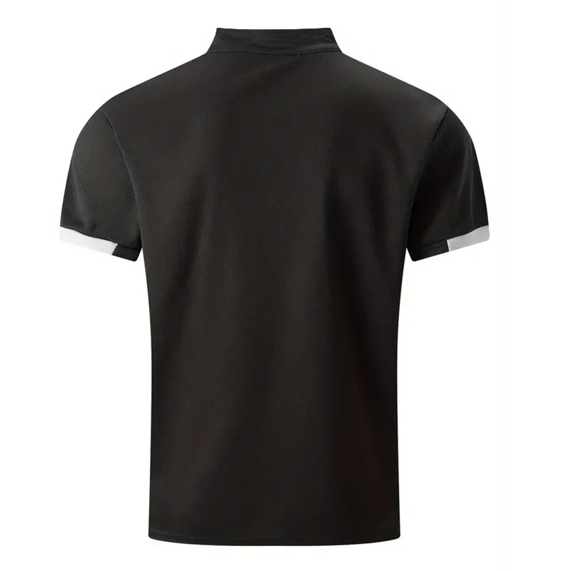 Spring Summer Men Casual Short Sleeve Stand Collar Polo T Shirt Men Sport Golf P gallery