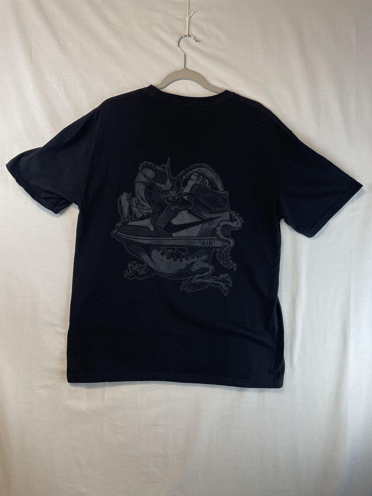 Nike Shirt Mens Large Black Air Jordan Dragon Sneaker Graphic Basketball Tee gallery