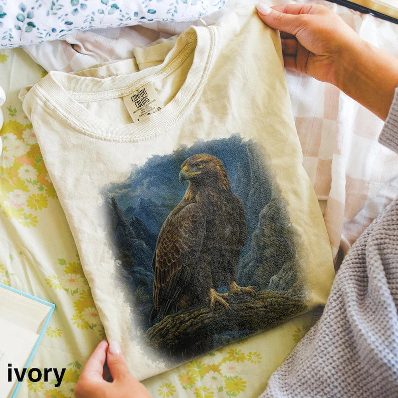 Golden Eagle Moon Comfort Tee Shirt Nature Wildlife Animal Soft gallery