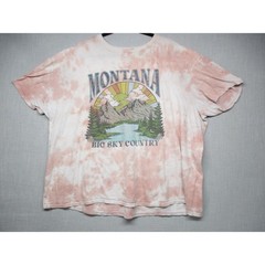 Cold Crush Pink Tie-Dye Graphic Outdoorsy Montana T-Shirt Unisex Size 3X