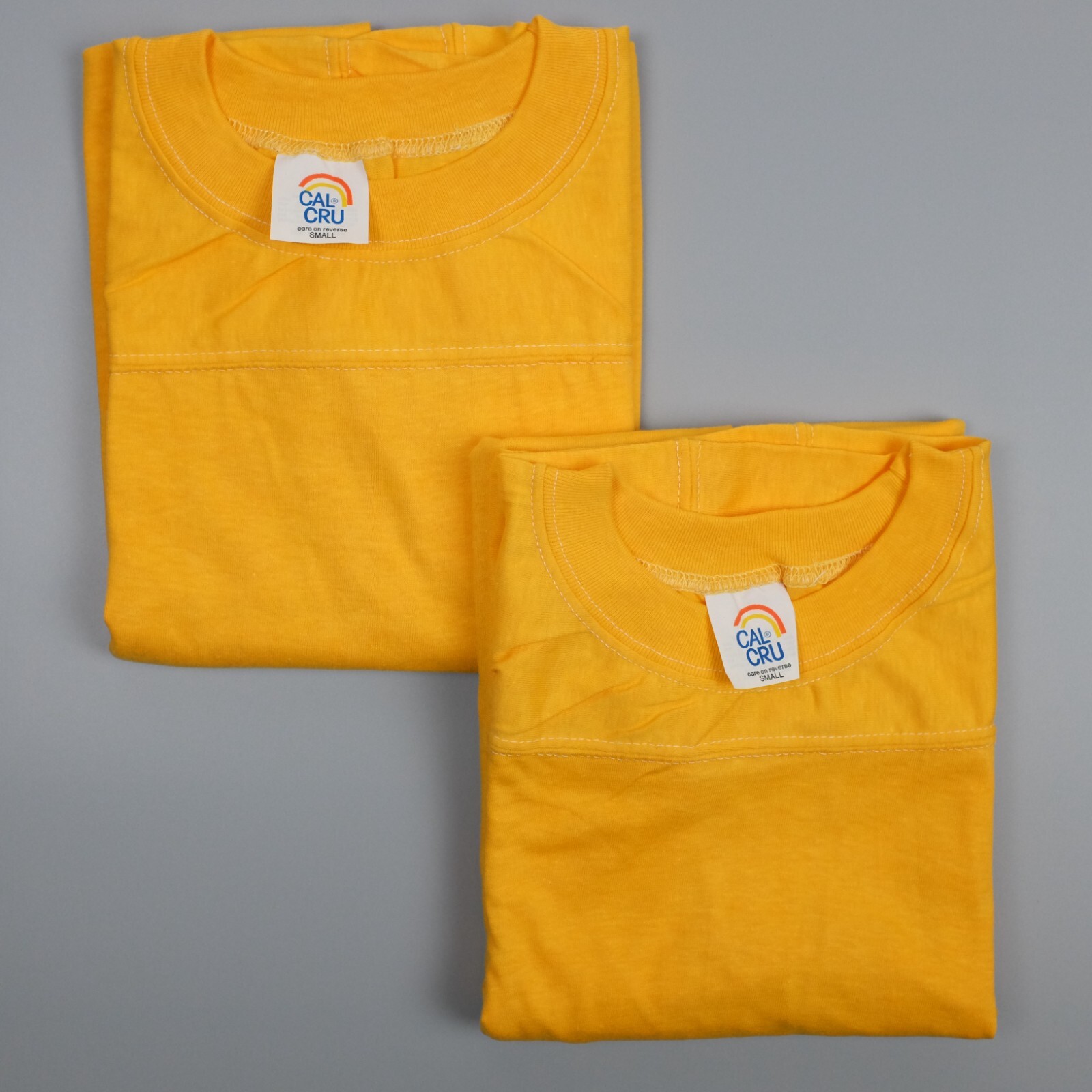 Vintage Cal Cru Lot of 2 Adult Small Gold Short Sleeve T-shirts