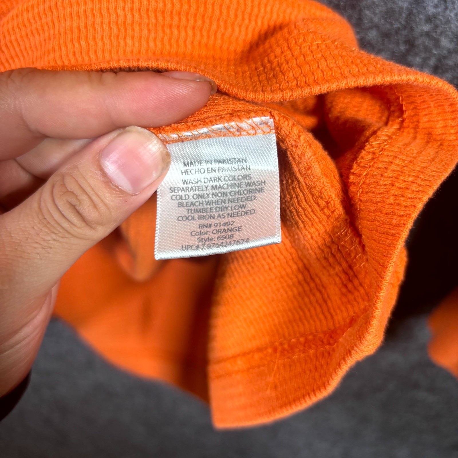 Mossy Oak Henley Shirt Men's XL Orange Cotton Waffle Knit Outdoor Hunting Travel gallery