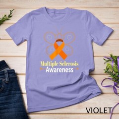 Butterfly Orange Ribbon Multiple Sclerosis Awareness Unisex T-shirt