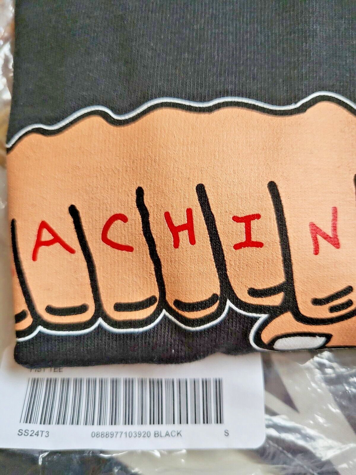 Supreme x Toy Machine Fist Tee SS24 Size Small Black gallery