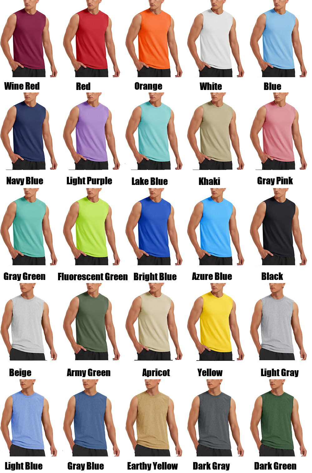 Men's Sleeveless Muscle Shirts Gym Workout Bodybuilding Quick Dry Casual Vest T gallery