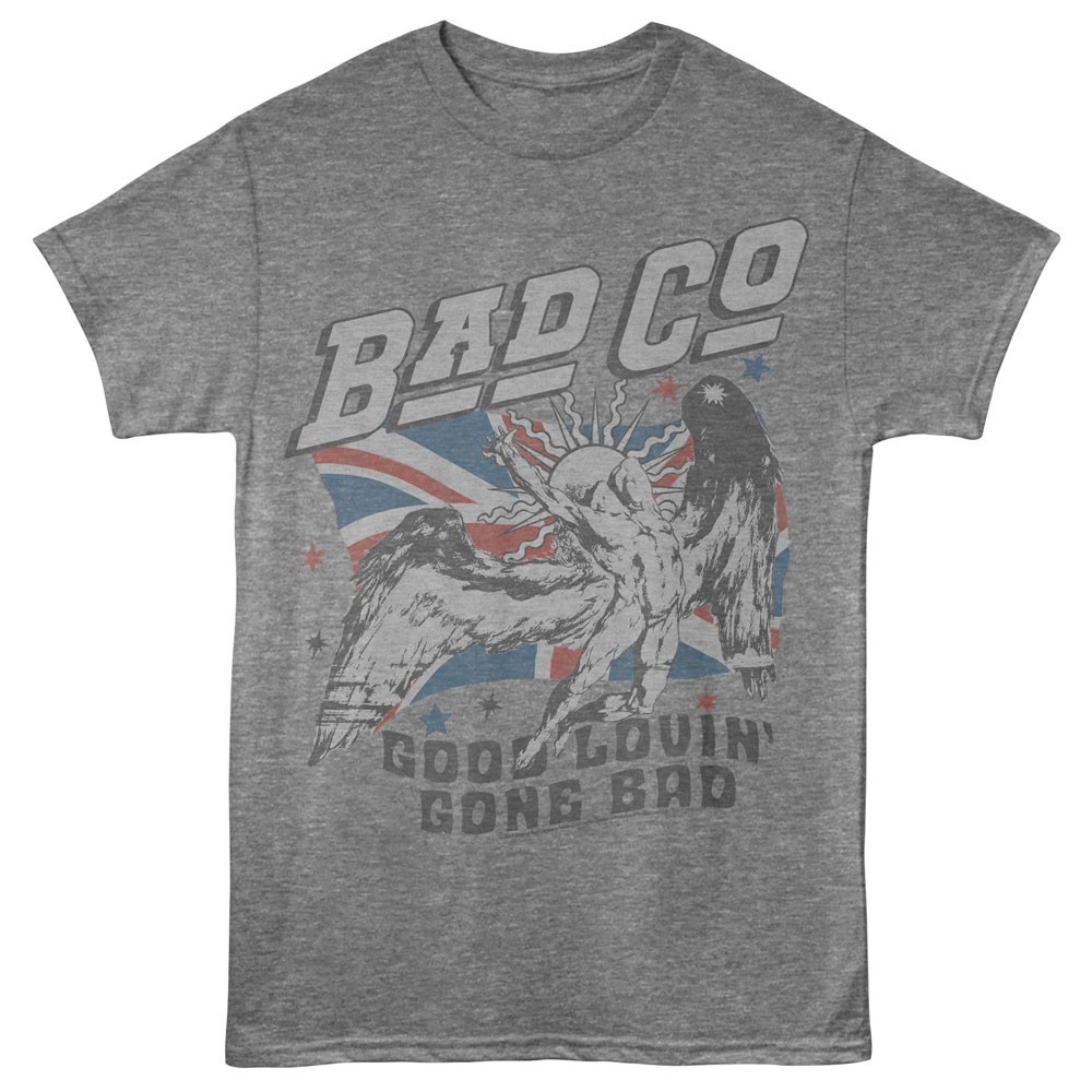 Bad Company Swan Song Logo British Flag Good Lovin Gone Bad Men’s T Shirt