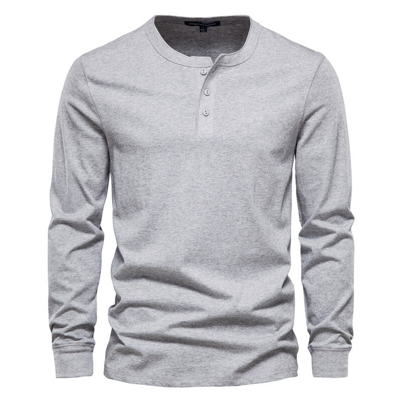 Zonbailon men's long sleeve solid color crew neck bottomed shirt soft Winter gallery