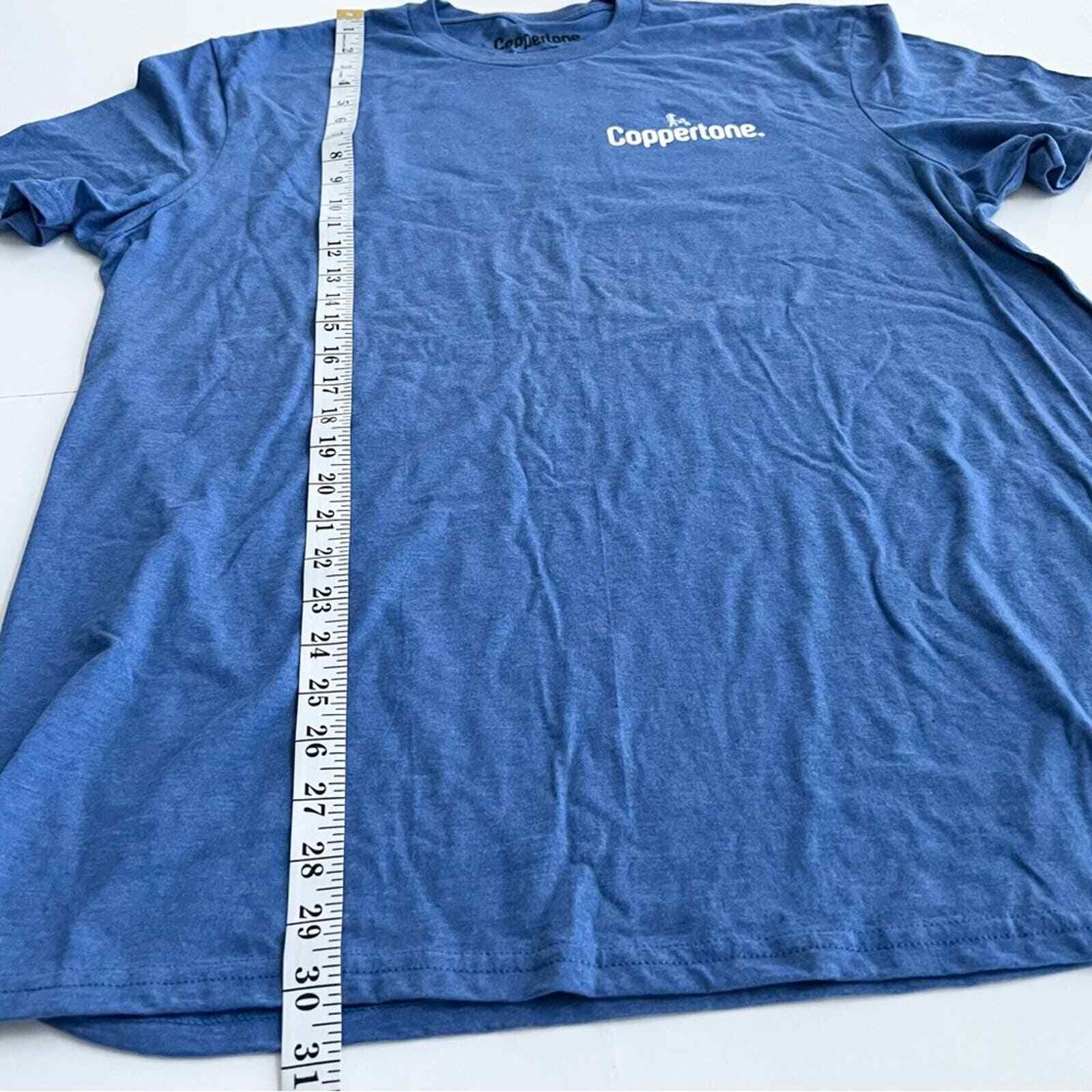 New COPPERTONE Unisex T-shirt Girl Dog Blue SIZE XL It’s Great Outdoors Sun gallery