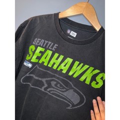NFL Team Apparel Seattle Seahawks Graphic T-Shirt Mens Large Black Neon Green